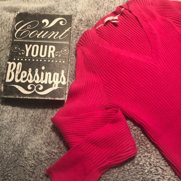 💖VICTORIAS SECRET PINK VNECK RIBBED SWEATER  XL💖 - Picture 2 of 8